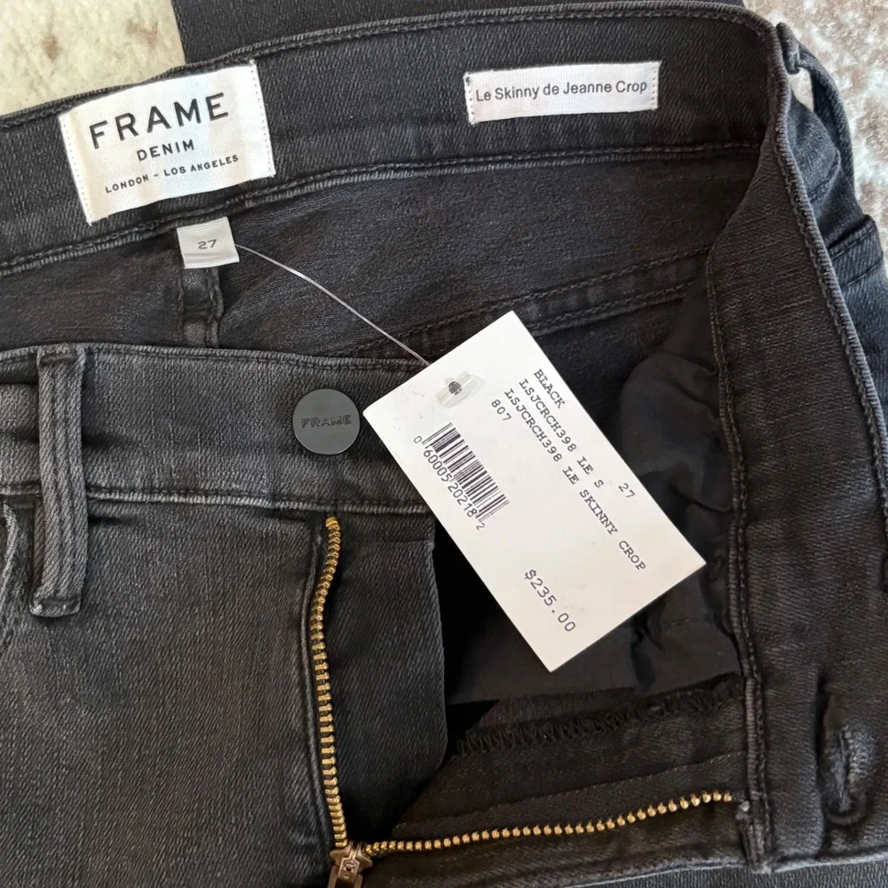 FRAME Women's Size 27 Le Skinny‎ de Jeanne Crop Jeans Black Denim NWT